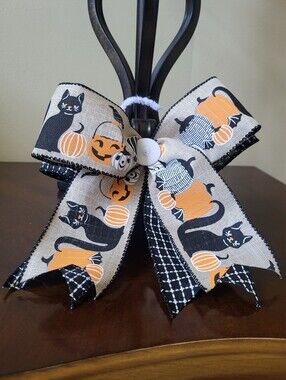 Halloween Birdhouse And Canister Decor Bow